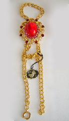 Red Cabochons Plastic Bracelet Slave