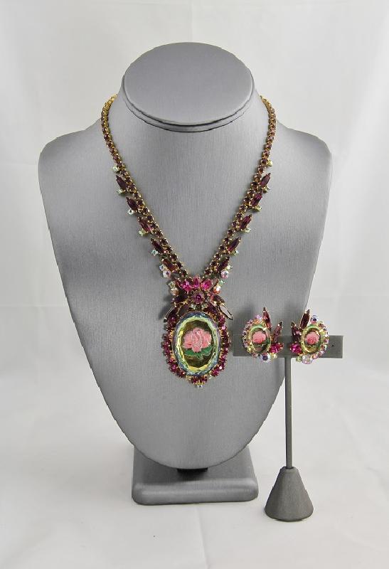 Front view of Pink Oval Necklace