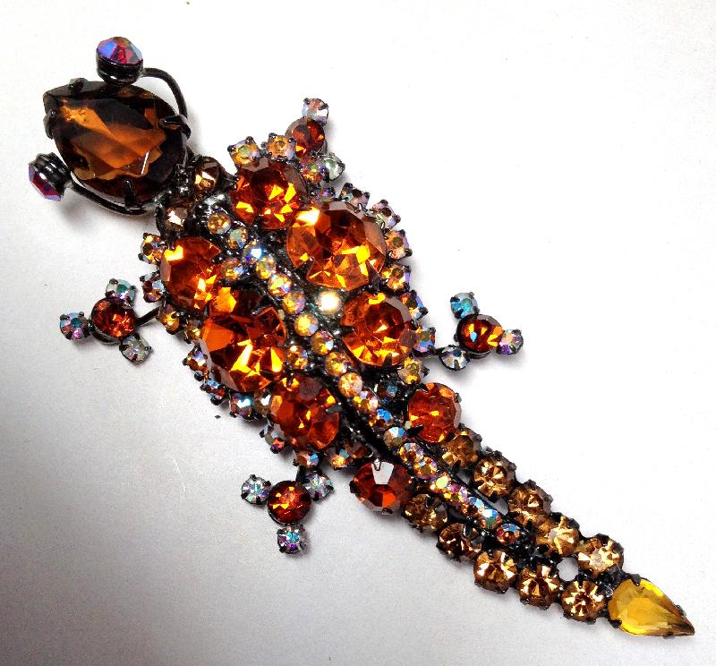 Front view of Topaz Pear Brooch