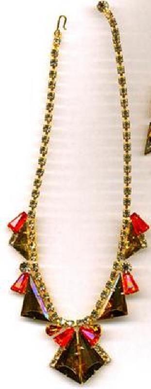 Front view of Gray (black Diamond) Triangle Necklace