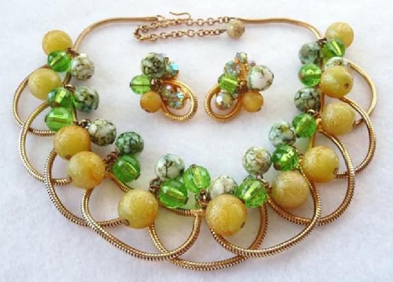 Front view of Multiple Colors Chatons Only Earrings Clip