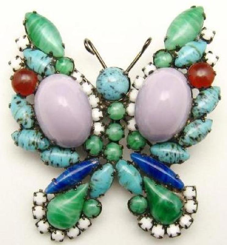 Front view of Multiple Colors Cabochons Plastic Brooch