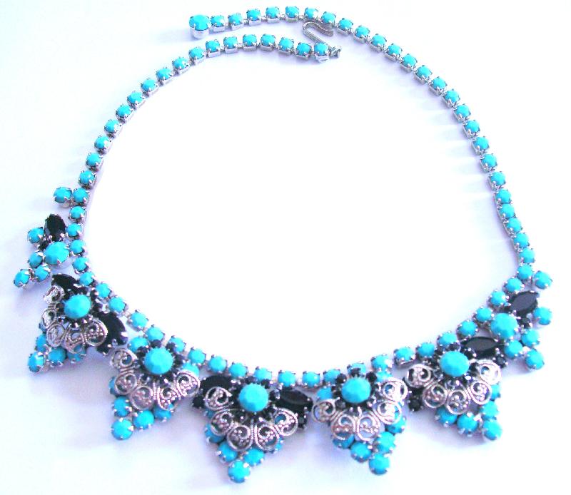 Front view of Turquoise Navettes Necklace