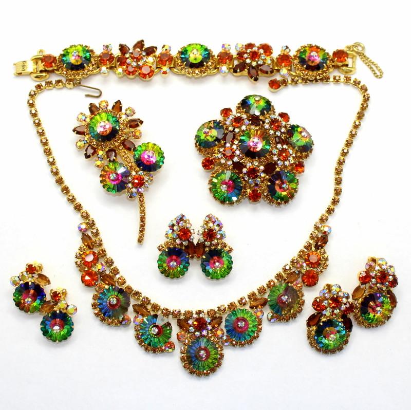 Front view of Topaz Navettes Rivoli/Margarita Earrings Clip