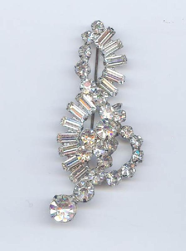 Front view of Clear Baguettes Brooch