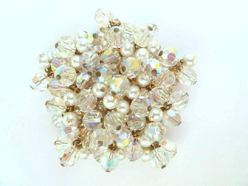 Front view of Clear Chatons Only Brooch
