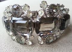 Gray (black Diamond) Emerald Cut Bracelet Clamper