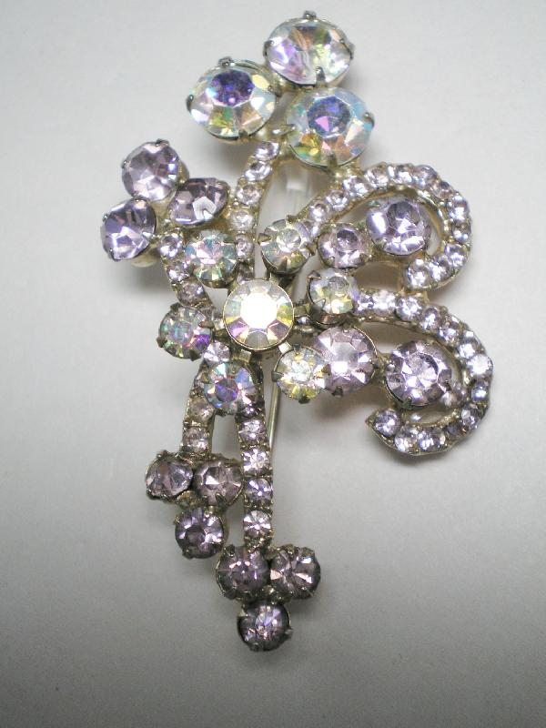 Front view of Purple (cardinal) Chatons Only Brooch