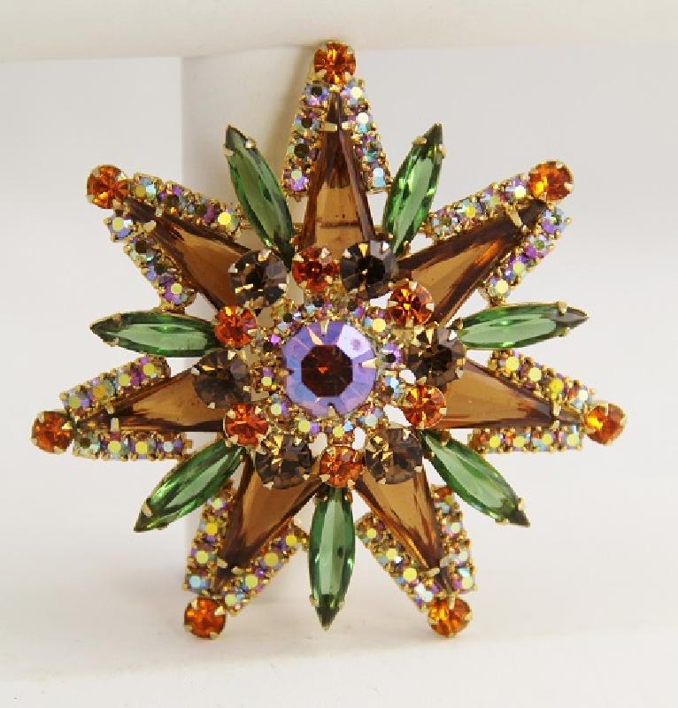 Front view of Fall Triangle Brooch