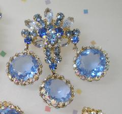 Blue Framed Disks Brooch