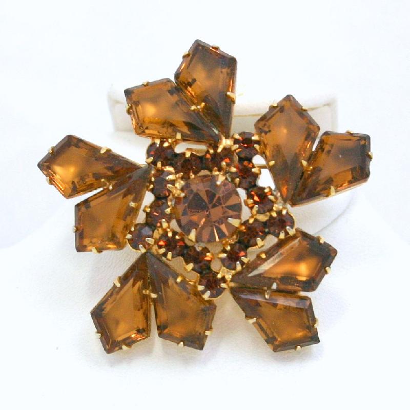 Front view of Topaz Kite Frosted Brooch