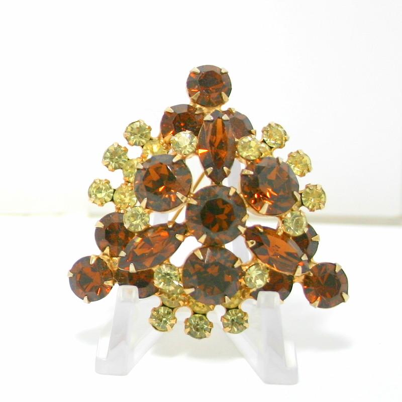 Front view of Topaz Navettes Brooch
