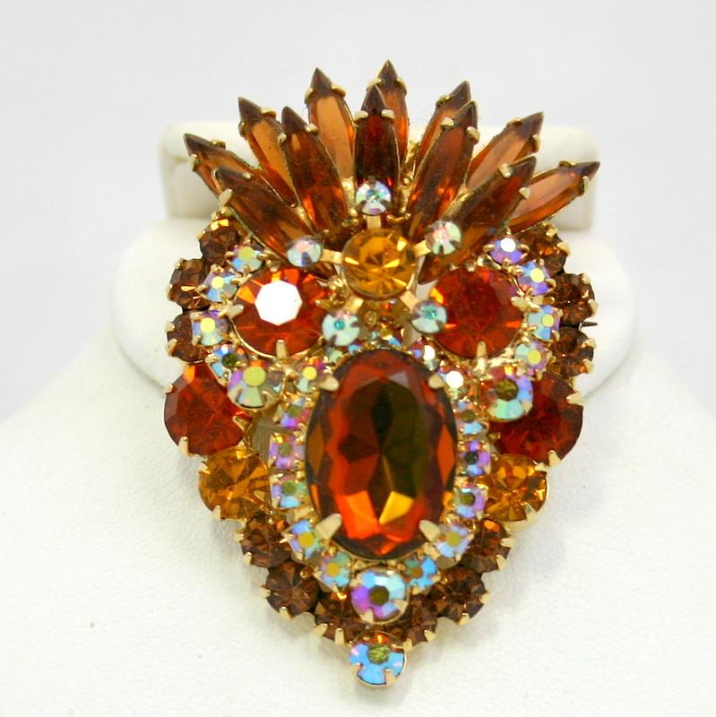 Front view of Topaz Oval Brooch