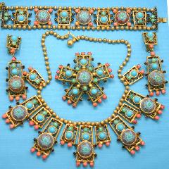 Turquoise Cabochons Molded/Cut Bracelet Flat Push In