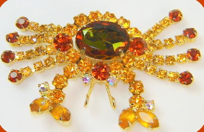 Front view of Topaz Navettes Multi-Color/Shaded Brooch