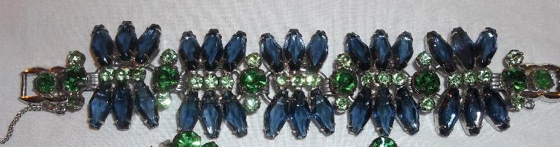 Front view of Blue Hexagon Bracelet 5 Link