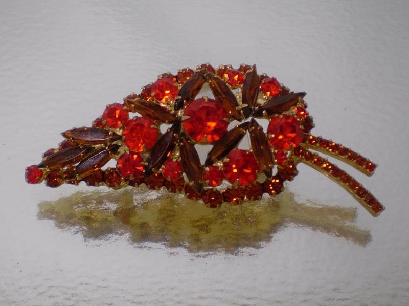 Front view of Fall Navettes Brooch