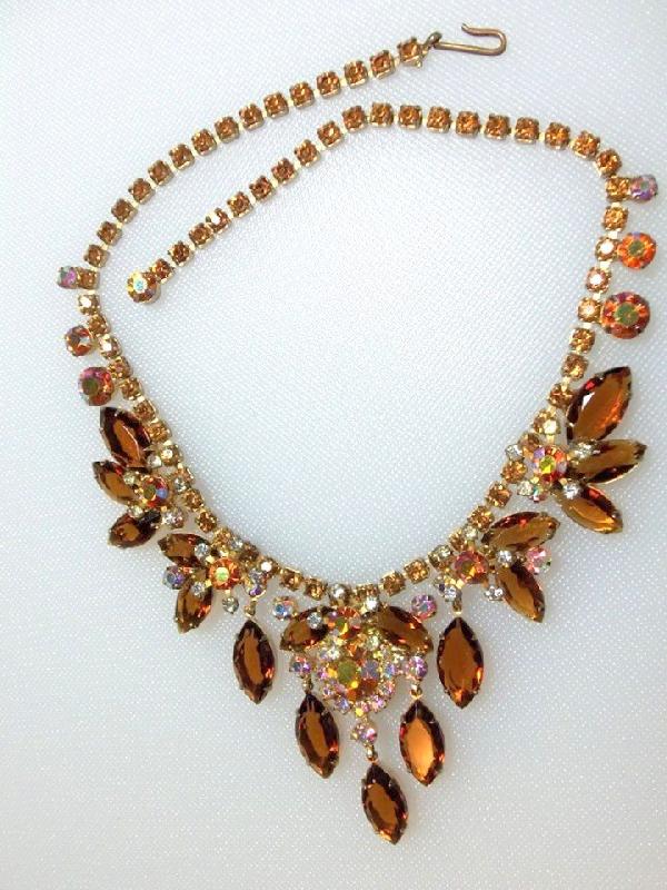 Front view of Topaz Navettes Necklace