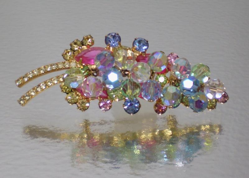 Front view of Pastel Navettes Brooch