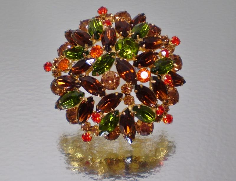 Front view of Fall Navettes Brooch