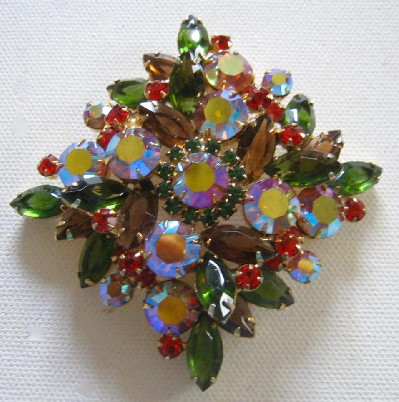 Front view of Fall Navettes Brooch