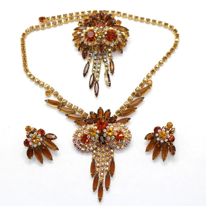 Front view of Topaz Navettes Necklace