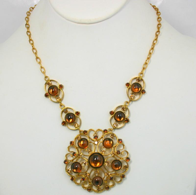 Front view of Topaz Cabochons Necklace
