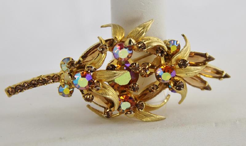 Front view of Topaz Navettes Brooch