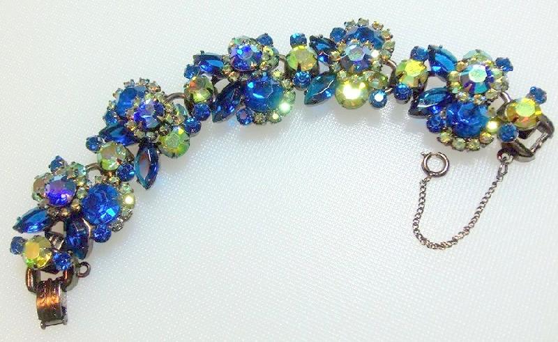 Front view of Blue Navettes Bracelet 5 Link