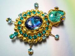 Blue Pear Multi-Color/Shaded Brooch