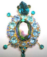 Blue Pear Multi-Color/Shaded Brooch