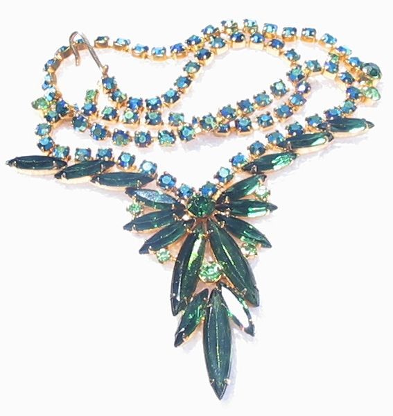 Front view of Green Navettes Necklace