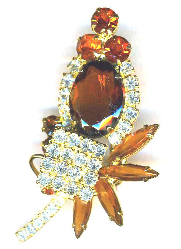 Front view of Topaz Oval Brooch