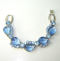 Blue Leaf Molded/Cut Bracelet 5 Link
