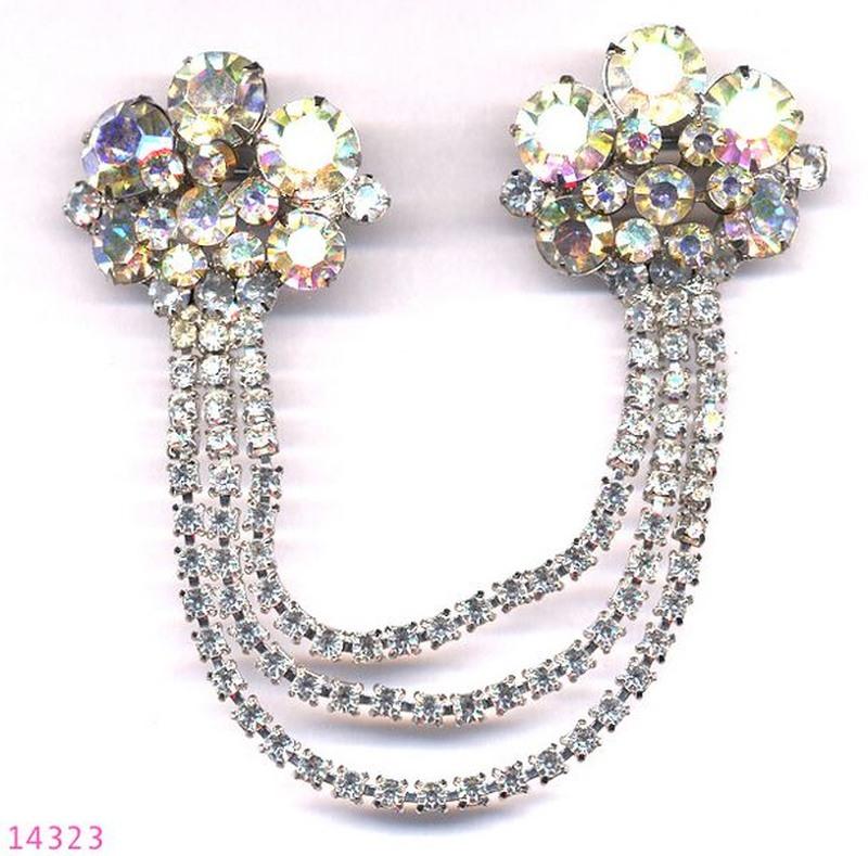 Front view of Clear Chatons Only Brooch