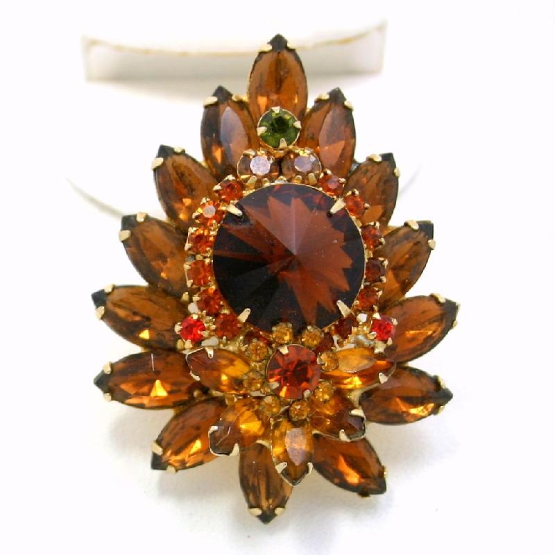 Front view of Topaz Navettes Rivoli/Margarita Pin Pendant