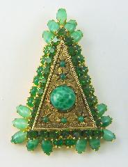 Green Navettes Spotted Pin Pendant