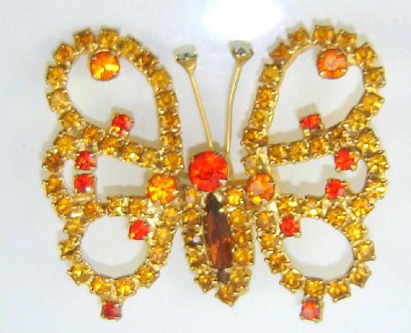 Front view of Topaz Navettes Brooch