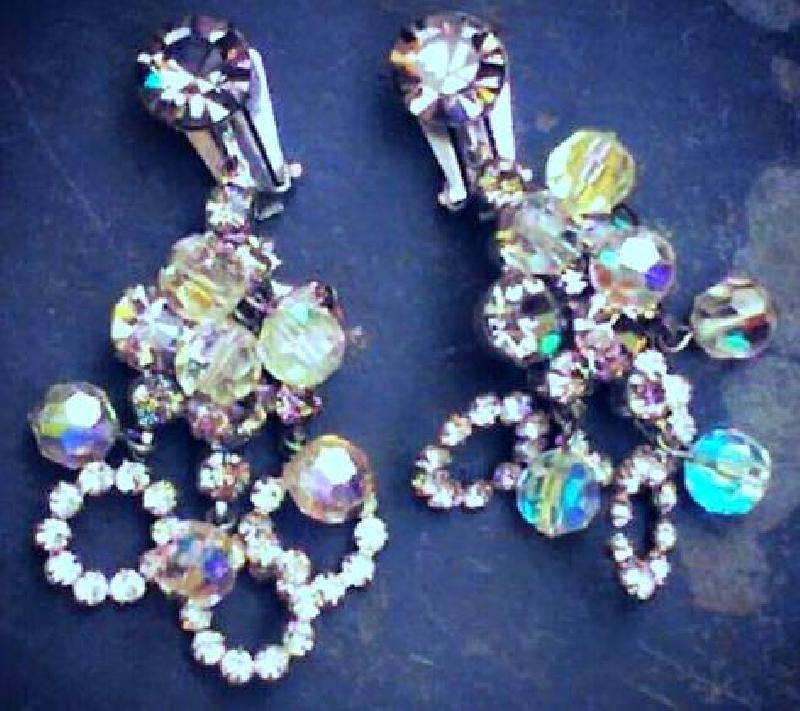 Front view of Clear Chatons Only Earrings Clip