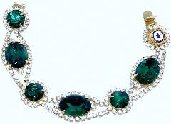 Green Oval Bracelet Flat Push In