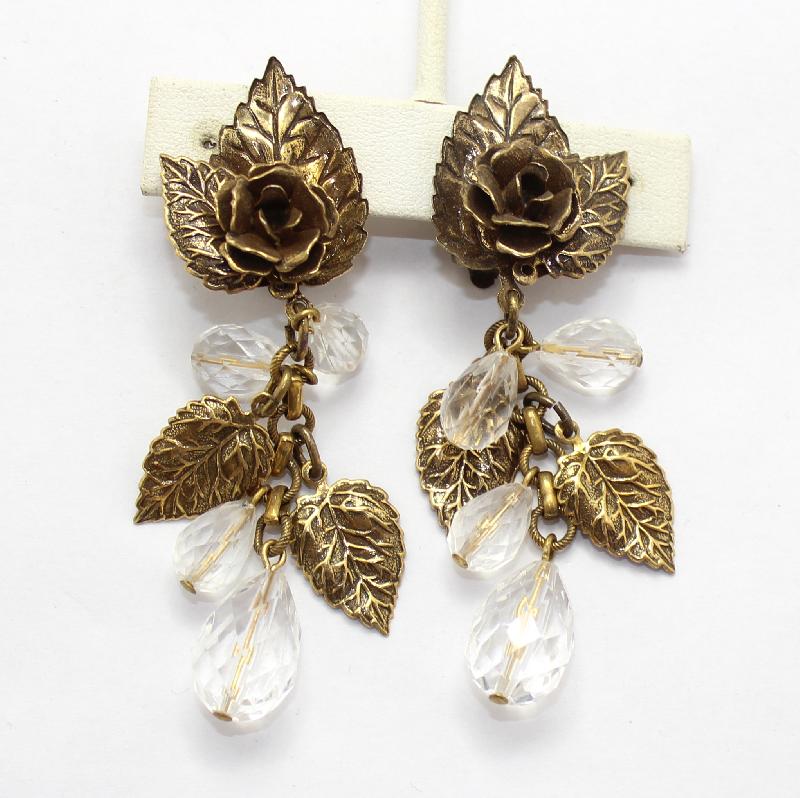 Front view of Clear Chatons Only Earrings Clip