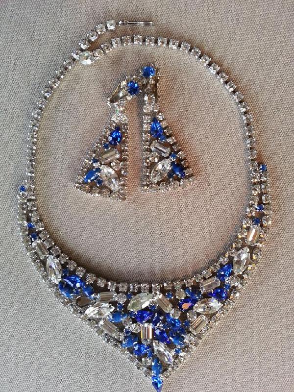 Front view of Blue Baguettes Necklace