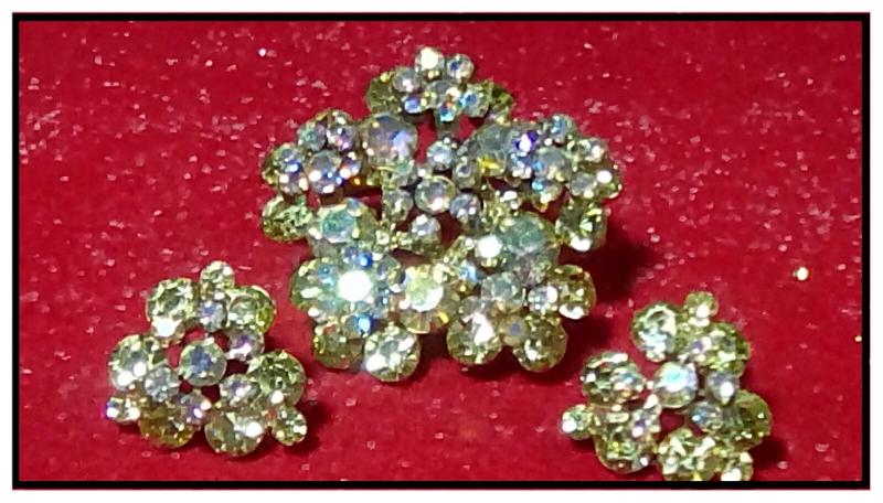 Front view of Yellow Chatons Only Brooch