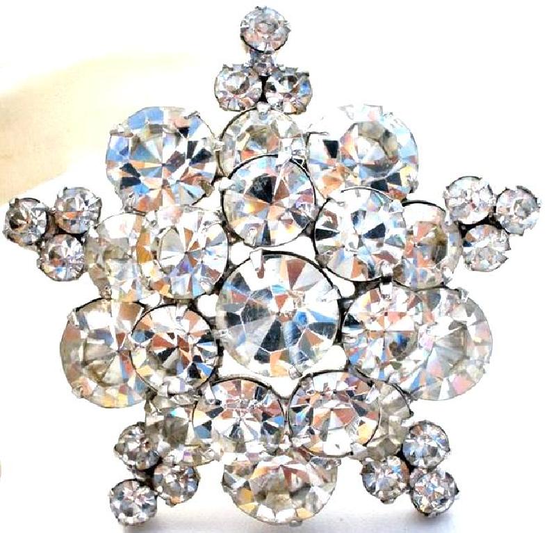 Front view of Clear Chatons Only Brooch