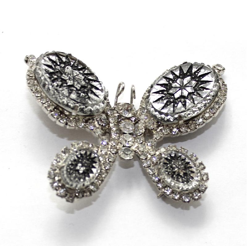 Front view of Clear Oval Molded/Cut Brooch