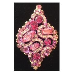 Pink Baguettes Pin Pendant