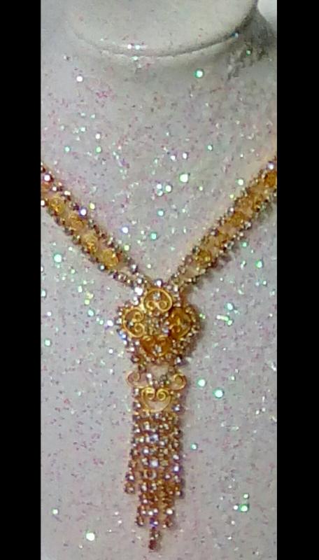Front view of Clear Chatons Only Necklace
