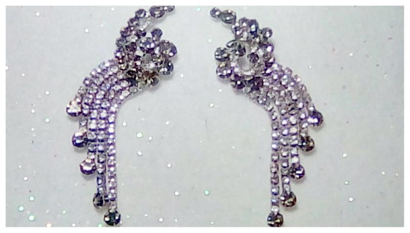 Front view of Clear Navettes Earrings Clip