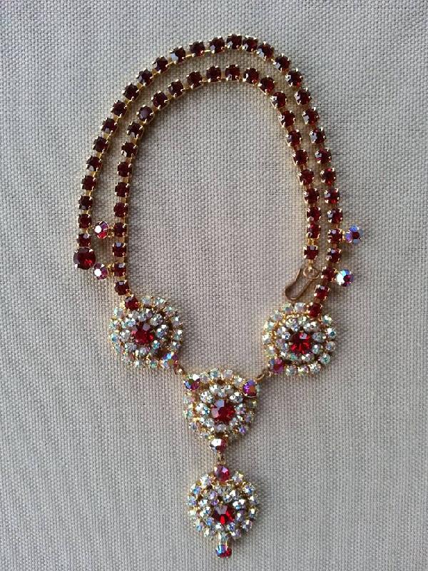 Front view of Red Chatons Only Necklace