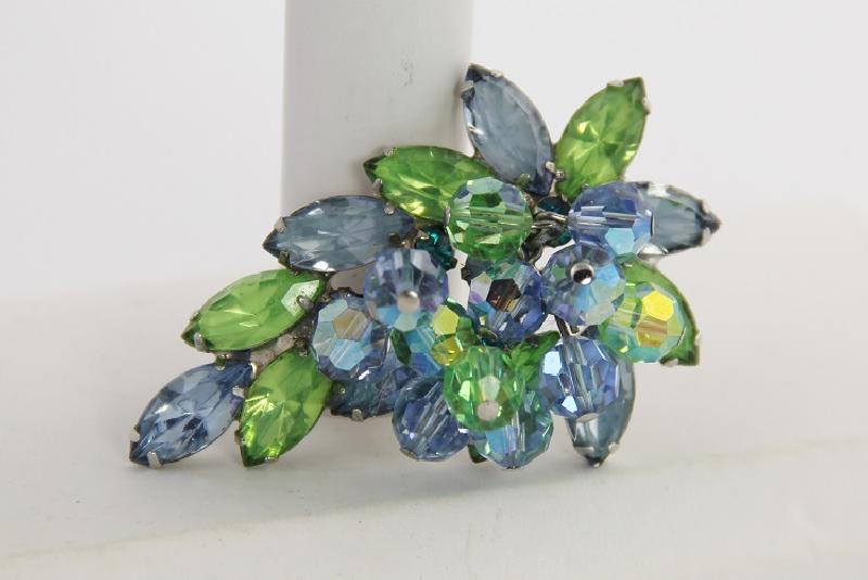 Front view of Multiple Colors Navettes Brooch
